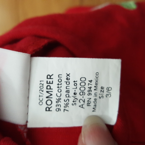 Ricrac and Ruffles Love Letters Valentine's Day girls long sleeved romper - Picture 9 of 9